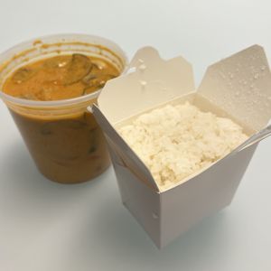 panang curry with fried tofu and white ricee  at Star Anise Thai Cuisine in San Diego