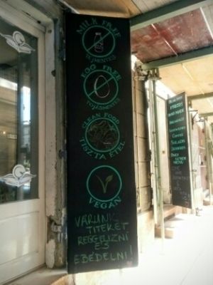 From outside at Great Bistro in Budapest