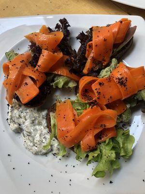Carrot lox - yummmm at Great Bistro in Budapest
