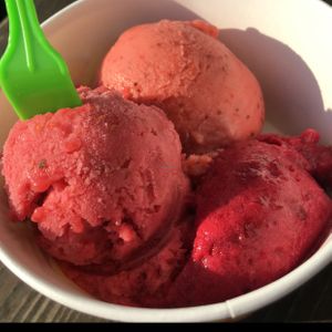 red ice 'cream' at Kontor Eismanufaktur in Greifswald