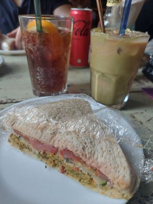 panini and iced latte at Bar Lento in Rimini