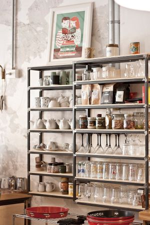 work counter at Bar Lento in Rimini