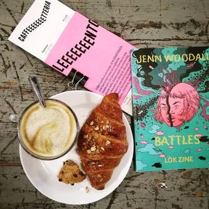 cappuccino, croissant & feminist graphic novel at Bar Lento in Rimini