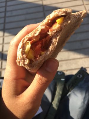 Empanada with corn and tomatoes  at Planta Maestra - Vitacura in Santiago