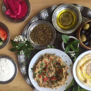 Hummus, Baba Ganoush, etc. at Ziatun at Ziatun in Beacon