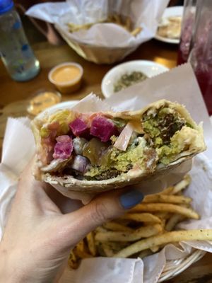 Falafel wrap + hummus   at Ziatun in Beacon