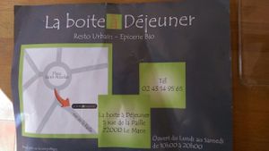 Flyer at La Boite a Dejeuner in Le Mans