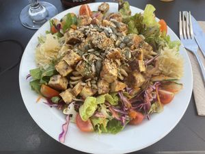 Tempeh salad  at Alfarroba Cafe in Albufeira