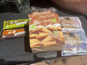 Selection of packaged cookies/bars  at Alfarroba Cafe in Albufeira