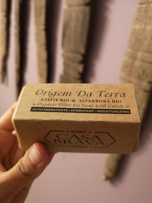 Organic soap at Alfarroba Cafe in Albufeira