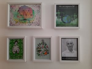 Mural at Alfarroba Cafe in Albufeira