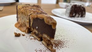 Tarte de cacau  at Alfarroba Cafe in Albufeira