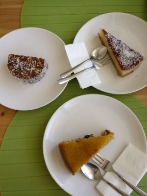 All the cakes were delicious. at Alfarroba Cafe in Albufeira