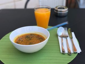 Soup of The Day at Alfarroba Cafe in Albufeira