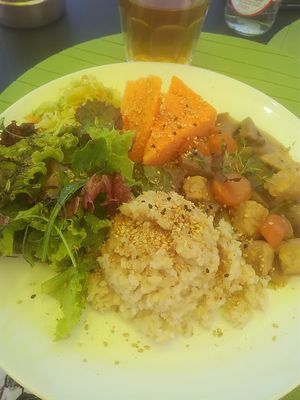 Daily menu - main dish at Alfarroba Cafe in Albufeira