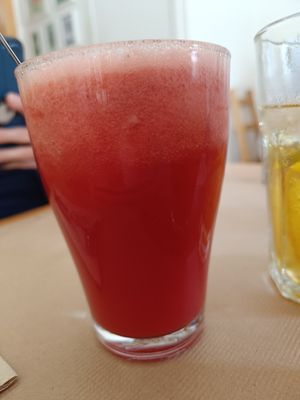 Watermelon juice at Alfarroba Cafe in Albufeira