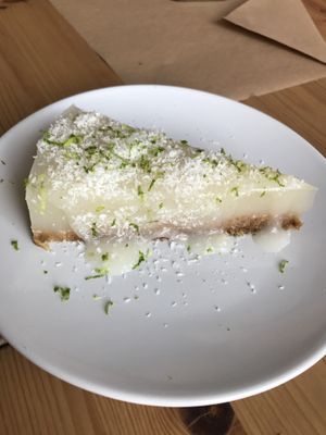 Lime and coconut pie at Alfarroba Cafe in Albufeira