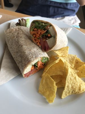 Tofu wrap at Alfarroba Cafe in Albufeira