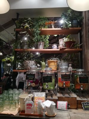 Free flavored water at Mr. Farmer - Shinjuku in Tokyo