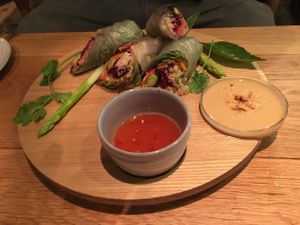 Fresh spring rolls at Mr. Farmer - Shinjuku in Tokyo