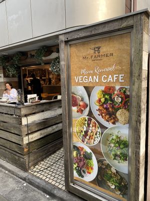 Tables inside and out   at Mr. Farmer - Shinjuku in Tokyo