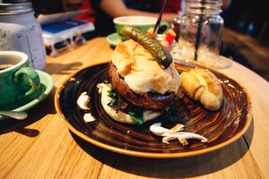 Vegan portobello burger at Mr. Farmer - Shinjuku in Tokyo