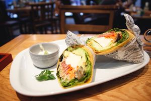 Breakfast wrap with tofu and quinoa at Mr. Farmer - Shinjuku in Tokyo