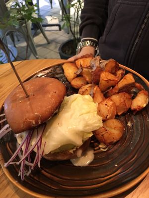 Vegan truffle burger at Mr. Farmer - Shinjuku in Tokyo