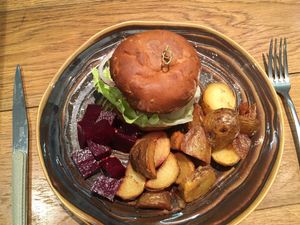 Their vegan burger for 2257 yen.  at Mr. Farmer - Shinjuku in Tokyo