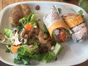 Tofu wrap plate  at Mr. Farmer - Shinjuku in Tokyo