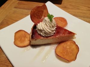 Soy cheesecake -- beautiful but not very good at Mr. Farmer - Shinjuku in Tokyo