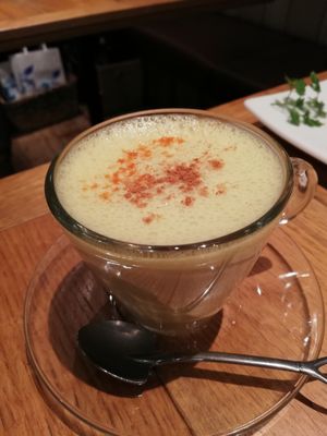 Curcuma latte with coconut milk at Mr. Farmer - Shinjuku in Tokyo