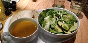 Salad and soup at Mr. Farmer - Shinjuku in Tokyo