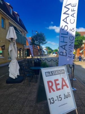 Outdoor seating  at Bahlsam Living and Cafe in Ahus