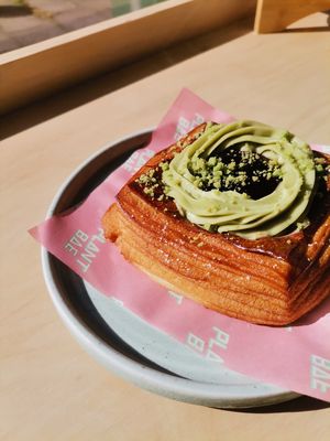 matcha danish at Hey Plant Bae in Edinburgh