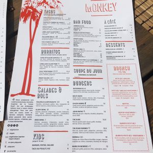 Menu 03/17 at Monkey in Chamonix-mont-blanc