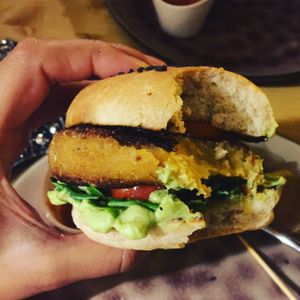 vegan burger  at SHE Bio Bistro in Sibenik