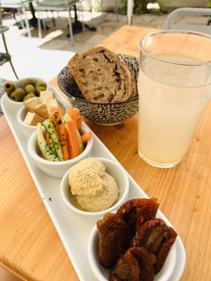 Vegan platter and fresh lemonade 🍋 at SHE Bio Bistro in Sibenik