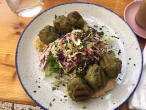 Falafel plate at SHE Bio Bistro in Sibenik