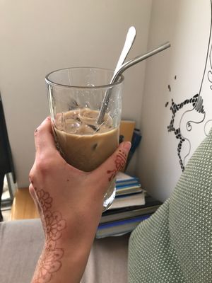 Ice coffee with soy milk at SHE Bio Bistro in Sibenik