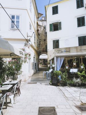 SHE Bistro is in this cute alley (just over to the right) at SHE Bio Bistro in Sibenik