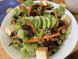 Demeter bowl with added tofu at SHE Bio Bistro in Sibenik