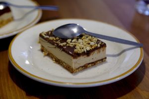 Vegan chocolate cake at La Face B in Lille