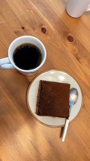 Tart and coffee. at La Face B in Lille