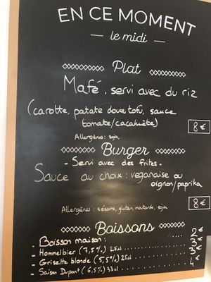 Menu le 18 October 2019 at La Face B in Lille