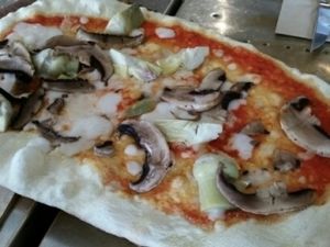 vegan mozzarella with artichoke and mushroom at Zizzi in Kingston Upon Thames
