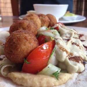 Falafel flat bread at The Veg G Table Cafe in Siem Reap