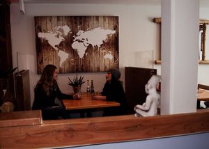 Dinning room with social distancing measures in place.  at Burrito Grill in Kimberley