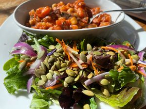 Warm bean soup with salad (one complete meal/serving) at Sprinly in Cleveland