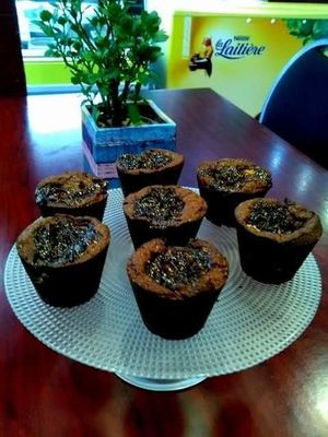 Chocolat cake with fig jam. at Compose It in Narbonne